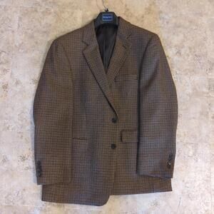 Stafford Essentials Mens Pattern 2 Button Sport Coat Blazer Suit Jacket Size 42